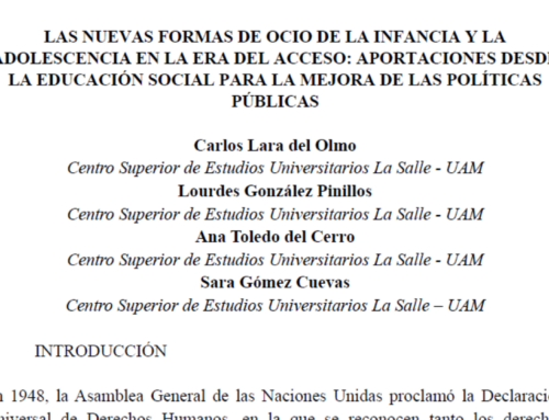 Nueva publicación de nuestras compañeras y compañero Ana Toledo, Lourdes González, Maria José Quintana, Sara Gómez y Carlos Lara